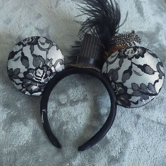 Disney 2019. Minnie mouse black and silver top hat ears - Picture 2 of 8